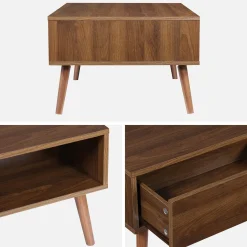 Vintage coffee table in walnut wood