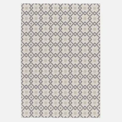 Vintage cream beige blue indoor/outdoor rug