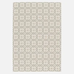 Vintage cream beige green indoor/outdoor rug