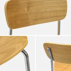 Vintage metal and plywood bar stool (set of 2)