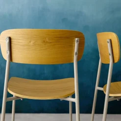 Vintage metal and plywood chair (set of 2)