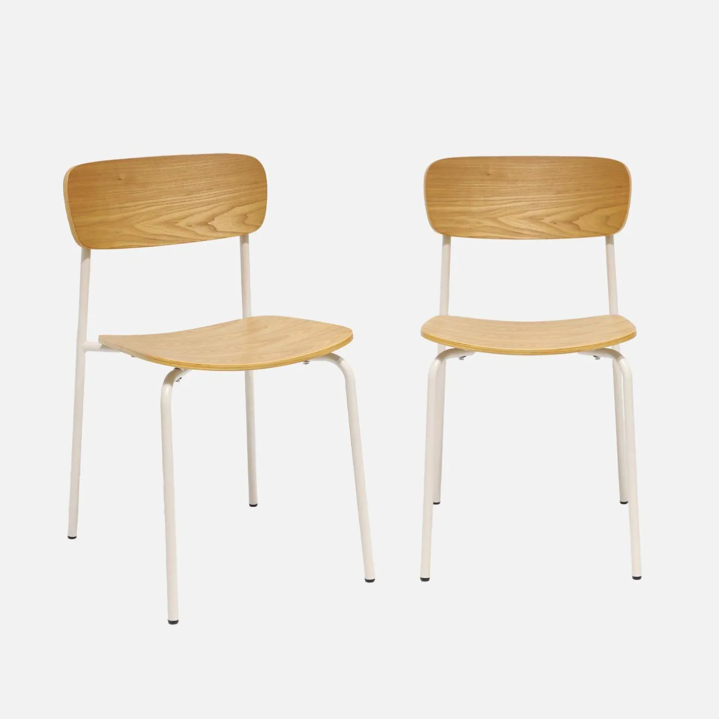 Vintage metal and plywood chair (set of 2)
