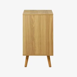 Vintage under-sink cabinet with wood decor