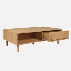 Vintage wood effect coffee table with 1 drawer