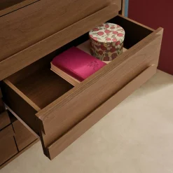 Vintage wood effect 6 drawer chest