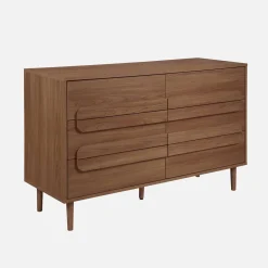 Vintage wood effect 6 drawer chest
