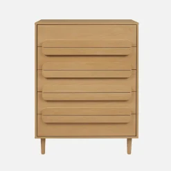Vintage wood effect 5 drawer chest