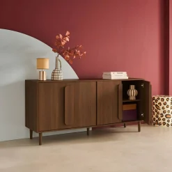 Vintage wood effect sideboard with 4 doors