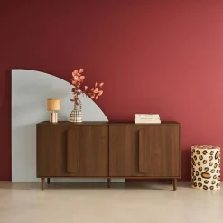 Vintage wood effect sideboard with 4 doors