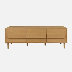 Vintage wood effect TV stand with 3 doors 150 cm