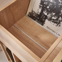 Vinyl furniture with wood effect and cane