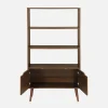 Walnut-effect bookshelf, 2 doors, 3 levels