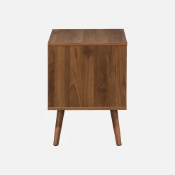 Walnut wood-effect bedside table