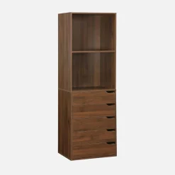 Wardrobe module with 5 drawers and 2 shelves wood decor