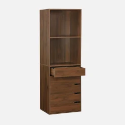 Wardrobe module with 5 drawers and 2 shelves wood decor