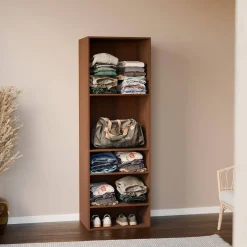 Wardrobe module with 5 shelves wood decor