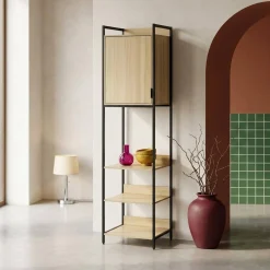 Wardrobe module with 5 shelves and 1 door