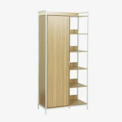 Wardrobe module with 1 wardrobe, 6 shelves and 1 door