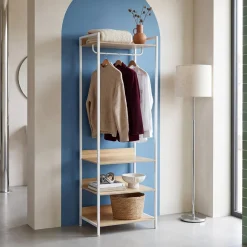 Wardrobe module with 1 wardrobe and 3 shelves