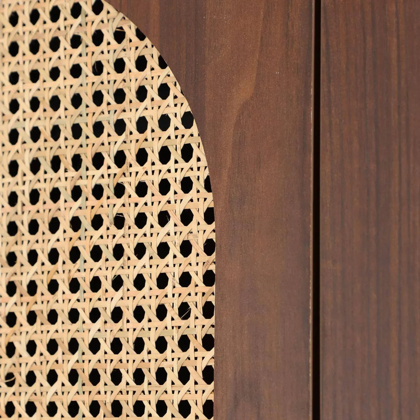 Wardrobe with 2 doors and 2 drawers, caning