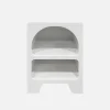 White wood-effect bedside table, 2 niches