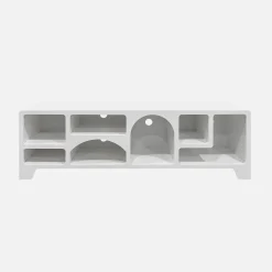 White wood effect organic tv stand 160cm