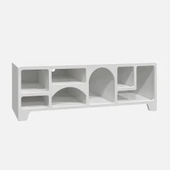 White wood effect organic tv stand 160cm