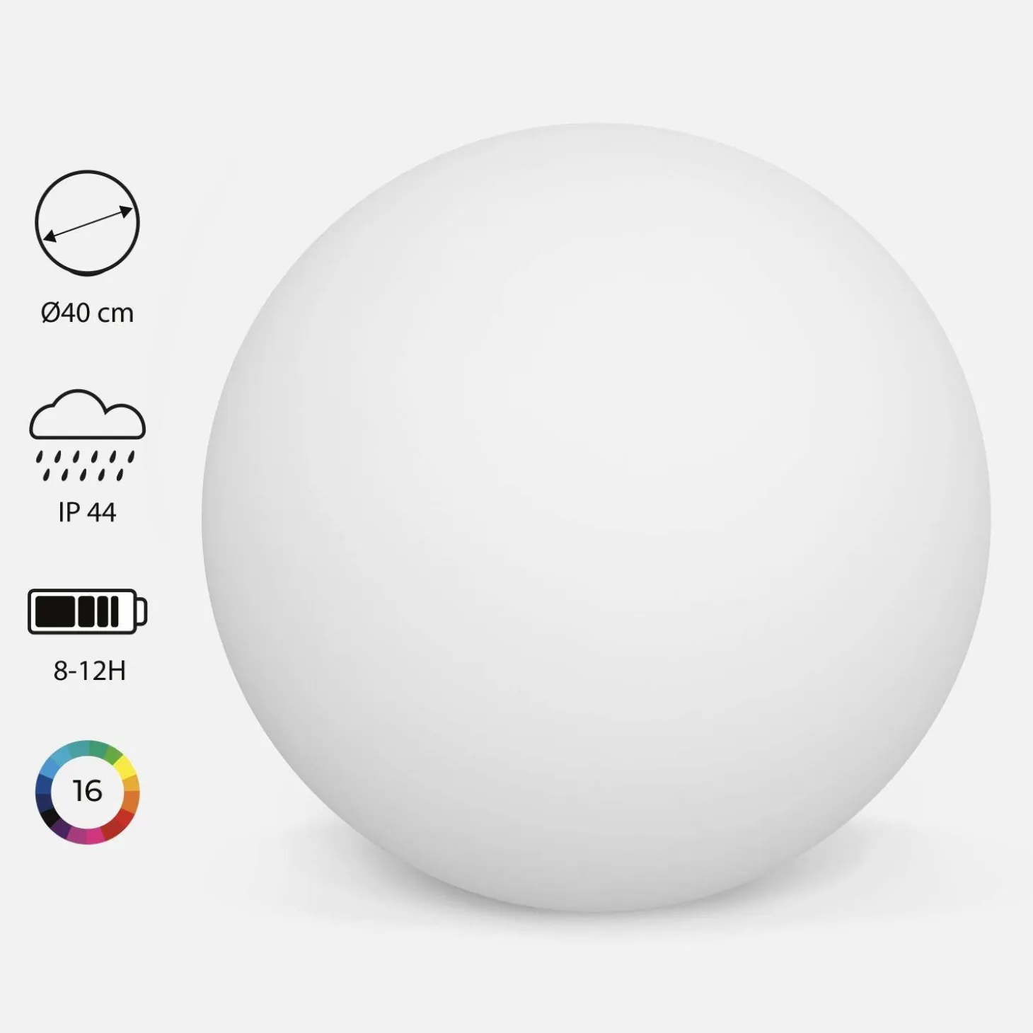 Wireless Outdoor LED Ball Light - 40cm