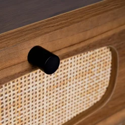 Wood and cane desk