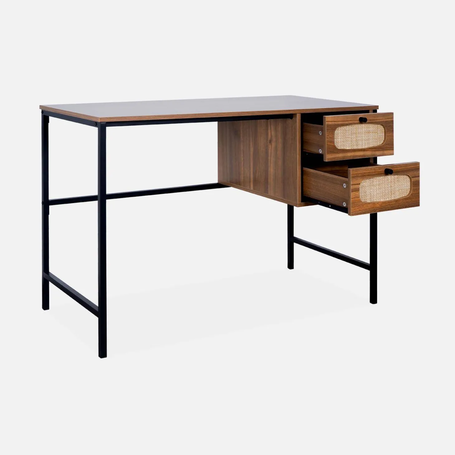 Wood and cane desk