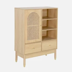 Wood Decor and Cane Sideboard 1 Door 75cm