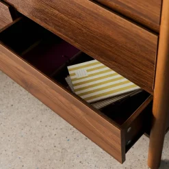 Wood decor chest with 6 drawers