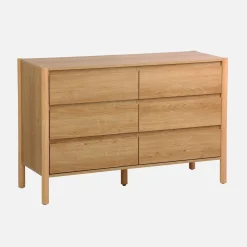 Wood decor chest with 6 drawers