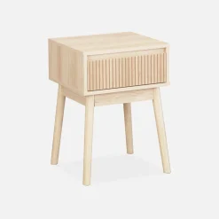 Wood decor one drawer bedside table