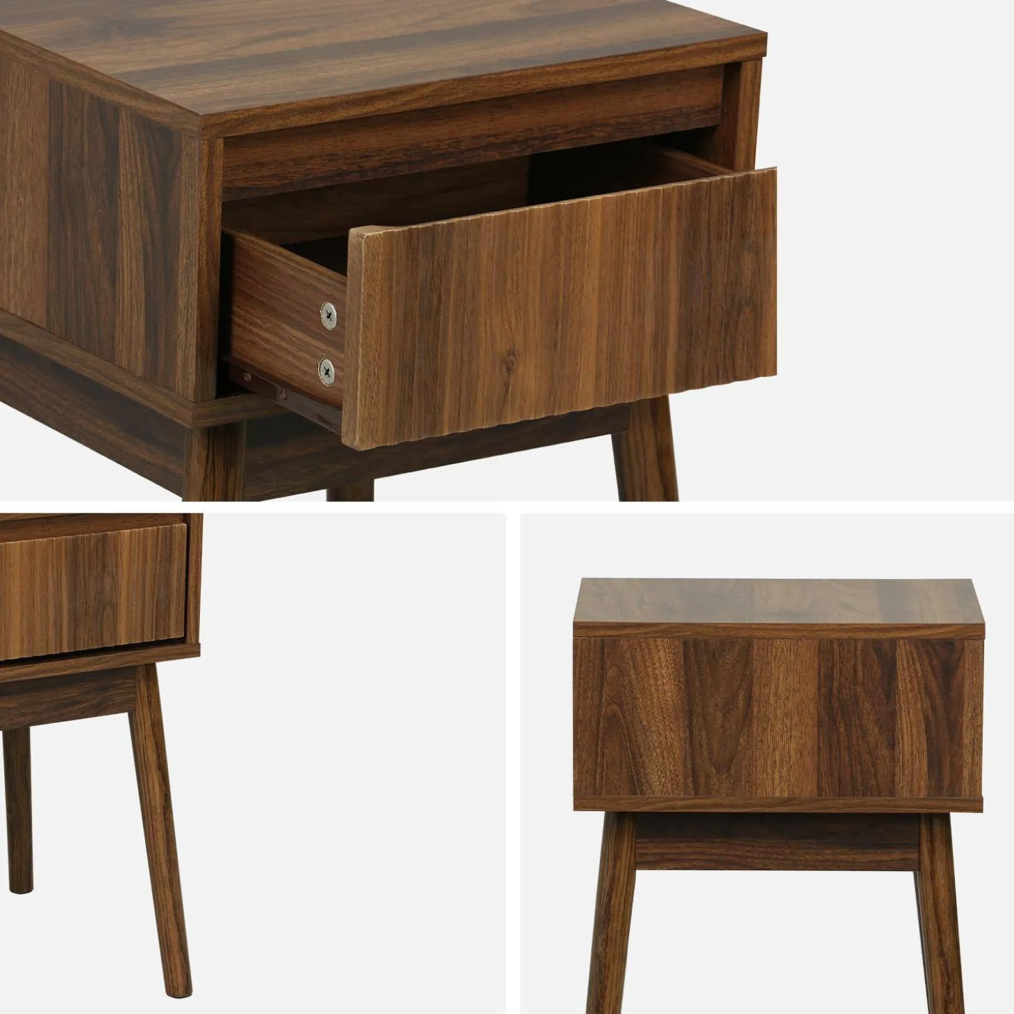 Wood decor one drawer bedside table