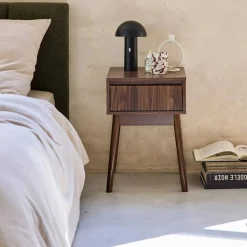 Wood decor one drawer bedside table