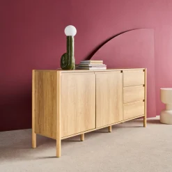 Wood decor sideboard 2 doors 3 drawers 150cm
