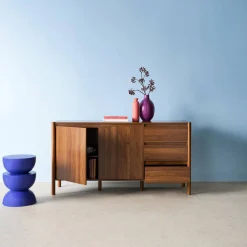 Wood decor sideboard 2 doors 3 drawers 150cm