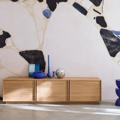 Wood decor TV stand 3 doors 180cm
