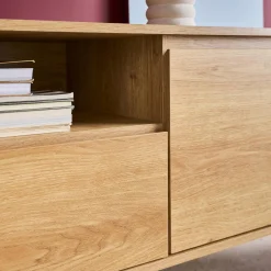 Wood decor TV stand 2 doors 1 drawer 140cm