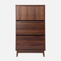 Wood 3-door shoe cabinet