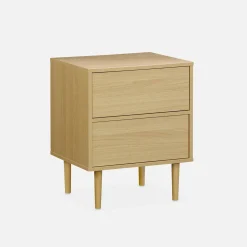 Wood-effect bedside table