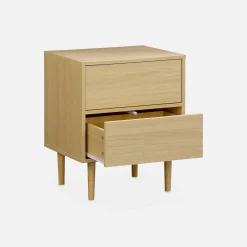 Wood-effect bedside table