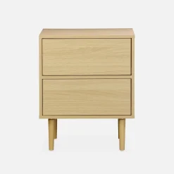 Wood-effect bedside table