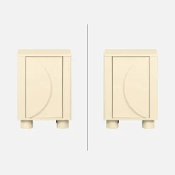 Wood effect bedside table with 1 reversible door