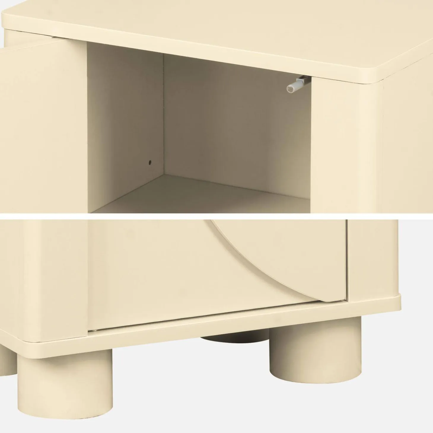 Wood effect bedside table with 1 reversible door