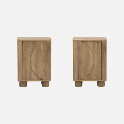 Wood effect bedside table with 1 reversible door