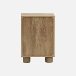 Wood effect bedside table with 1 reversible door