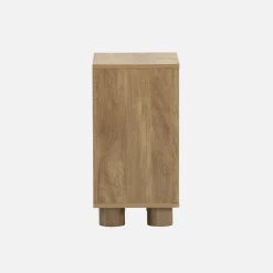 Wood effect bedside table with 1 reversible door