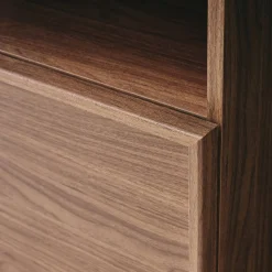 Wood effect bookshelf 2 doors 5 levels